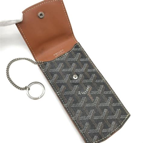 goyard portier|GOYARD Goyardine Portier GM Key Pouch Navy .